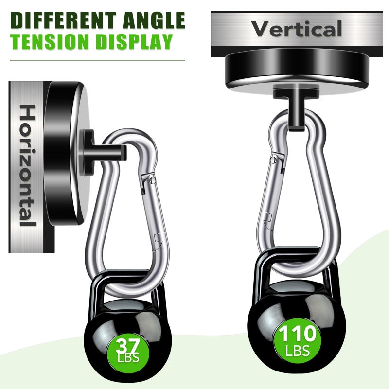 E BAVITE Carabiner Magnetic Hooks  110LBS Strong Black Magnetic Hooks Heavy Duty with Swivel Carabiner Hook  Great for Hanging for Cruise  Garage  Kitchen  Refrigerator  Locker (40Pack) - Image 4